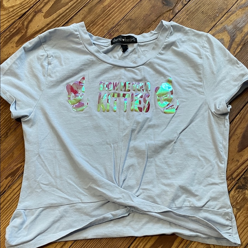 Holographic SHOW ME YOUR KITTIES Top